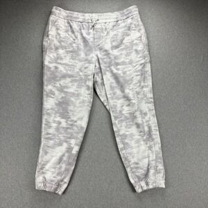 Athleta Jogger Womens 18 Arallon Printed Gray White Tie Dye Cotton Blend Casual